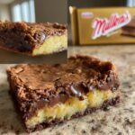 Close-up of a decadent Neiman Marcus cake slice, showing a rich chocolate topping over a creamy coconut filling.