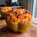 buffalo chicken stuffed peppers with cottage cheese - Tasty
