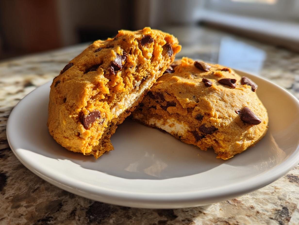 pumpkin chocolate chip cheesecake cookies - Featured