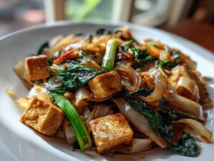 thai drunken noodles recipe vegetarian - Featured